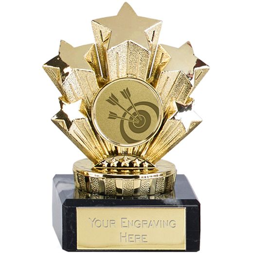 Gold Star Archery Trophy On Marble Base 9.5cm (3.75")
